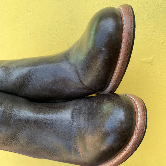 BED STU Isla two toned leather ankle booties boots heels 8.5 distressed - Picture 9 of 12